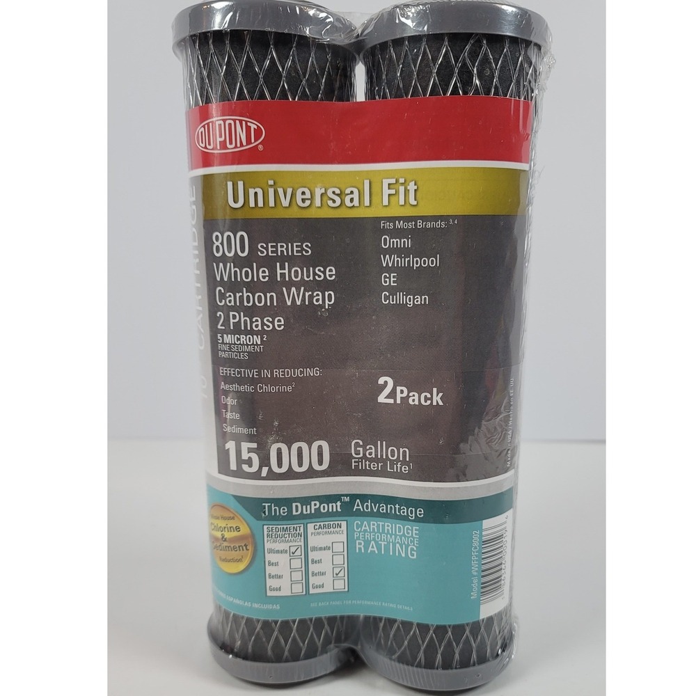 DuPont 800 Series Whole House Carbon Wrap Water Filter 2 Pack WFPFC8002 5 Micron